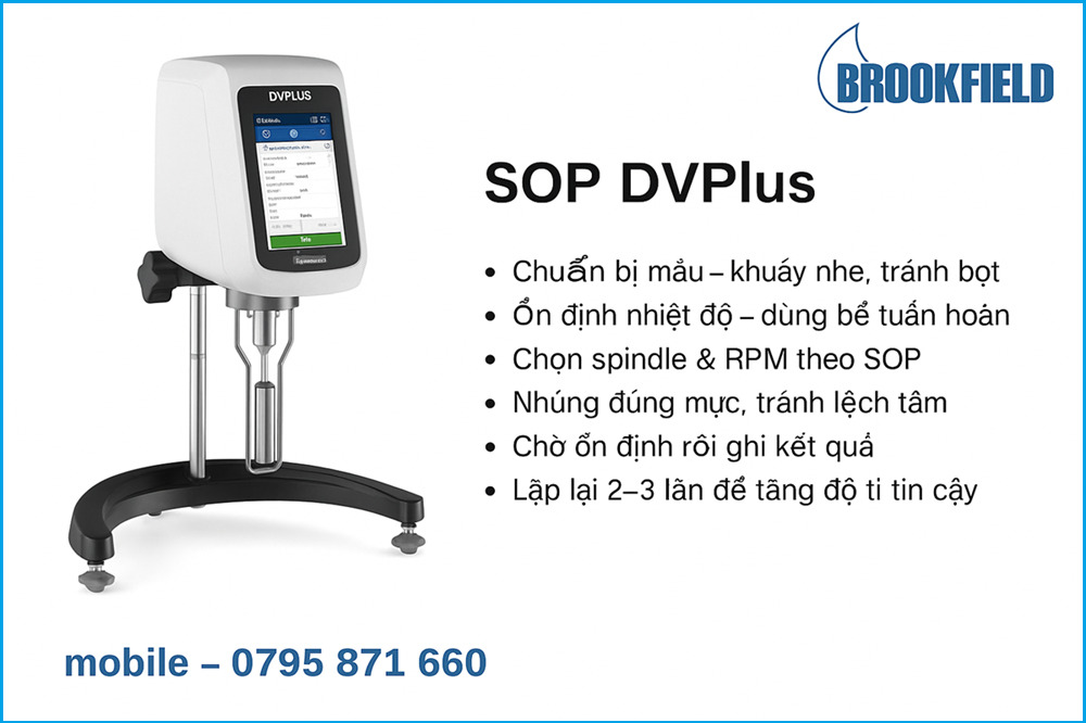 SOP đo độ nhớt DVPlus Brookfield – Hướng dẫn sử dụng