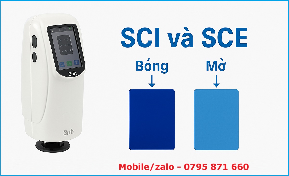 Ảnh mô tả so sánh đo màu giữa nhựa bóng và nhựa mờ bằng hai chế độ SCI và SCE