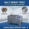 mô tả quy trình test mù muối (Salt Spray Test) theo tiêu chuẩn ISO 9227 và ASTM B117, sử dụng tủ phun sương muối Biuged để kiểm tra ăn mòn gia tốc trên mẫu kim loại.